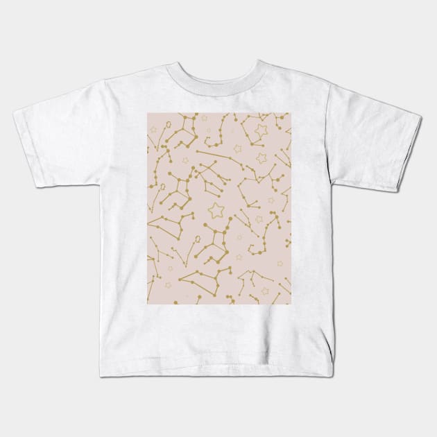 Champagne Celestial Kids T-Shirt by SturgesC